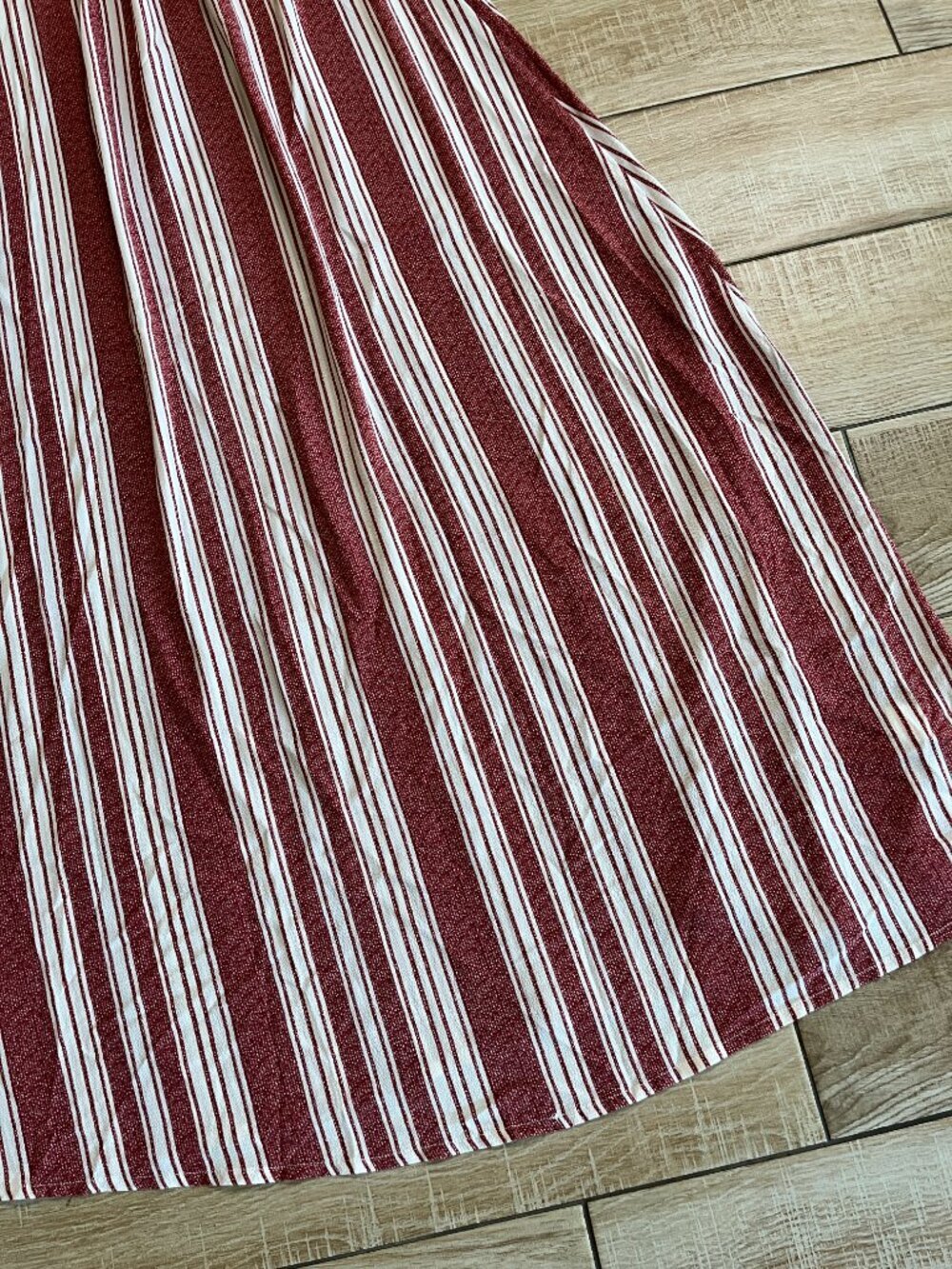 Womens Band of Gypsies Red/White Stripe Midi Dress - S - Picture 3 of 6
